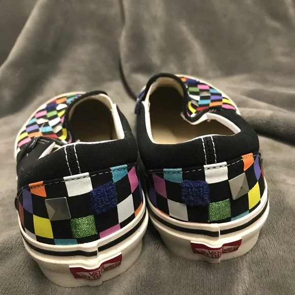 Vans Colorful Checkered Slip-On Loafers - Picture 3 of 5
